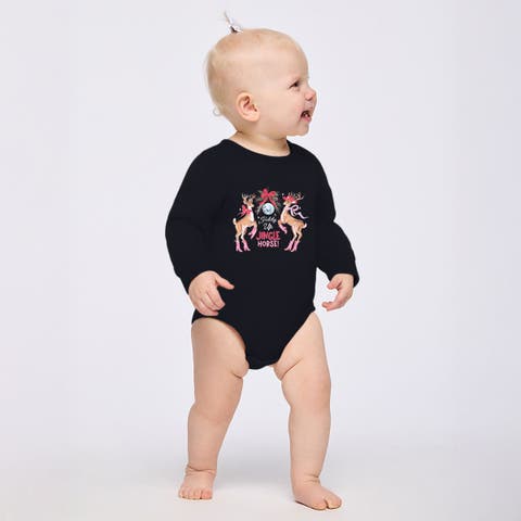 Giddy Up Jingle Horse Reindeer Fleece BodySuit (Baby)