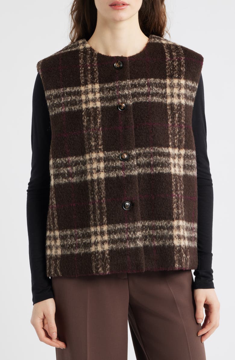 dRA Sandy Leopard Faux Shearling Vest, Alternate, color, Latte Brown