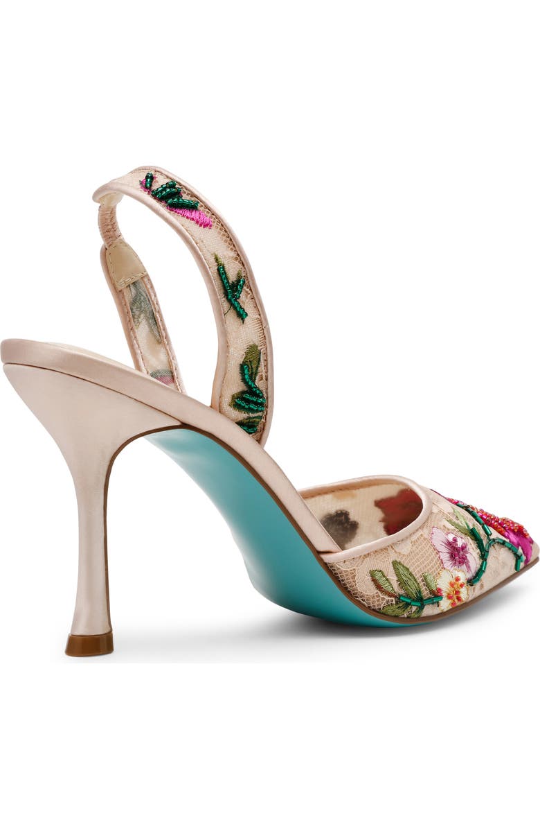 Betsey Johnson April Pointed Toe Slingback Pump, Alternate, color, Blush Multi Floral