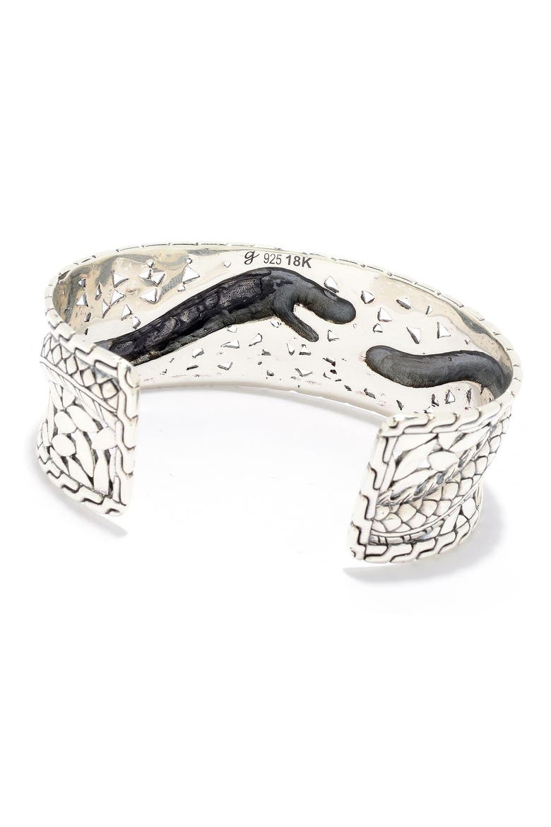 18k Gold & Sterling Silver Dragon Cuff Bracelet, Alternate, color, SILVER AND GOLD
