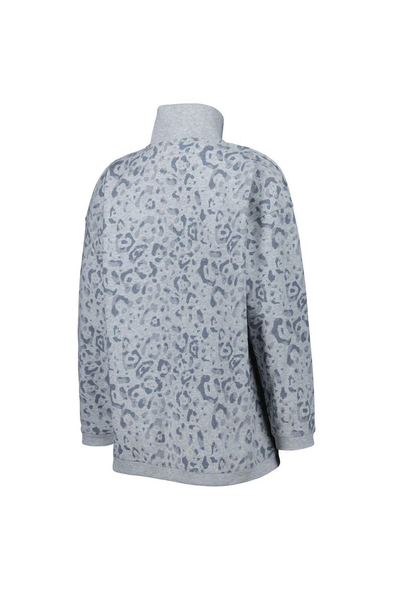 Women's Gameday Couture Heather Gray Florida Gators Leopard Quarter-Zip Sweatshirt, Alternate, color, Heather Gray