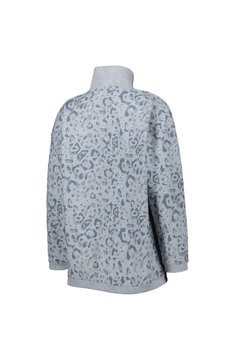 GAMEDAY COUTURE Women's Gameday Couture Heather Gray Florida Gators Leopard Quarter-Zip Sweatshirt, Alternate, color, Heather Gray