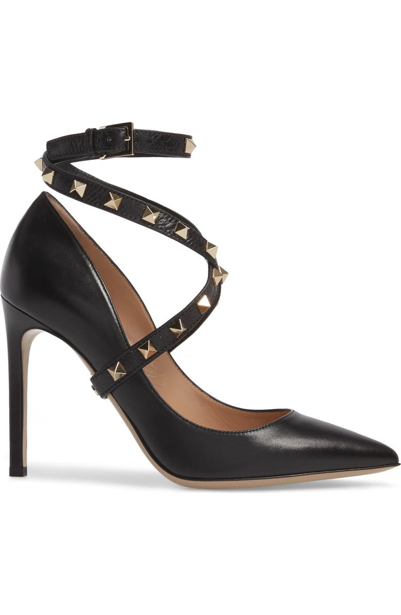 Valentino Garavani Rockstud Wrap Pump, Alternate, color,