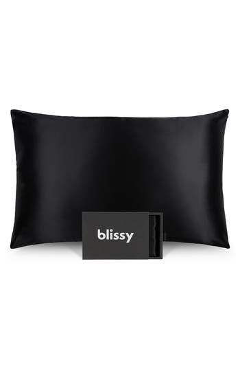 Blissy Mulberry Silk Pillowcase In Black