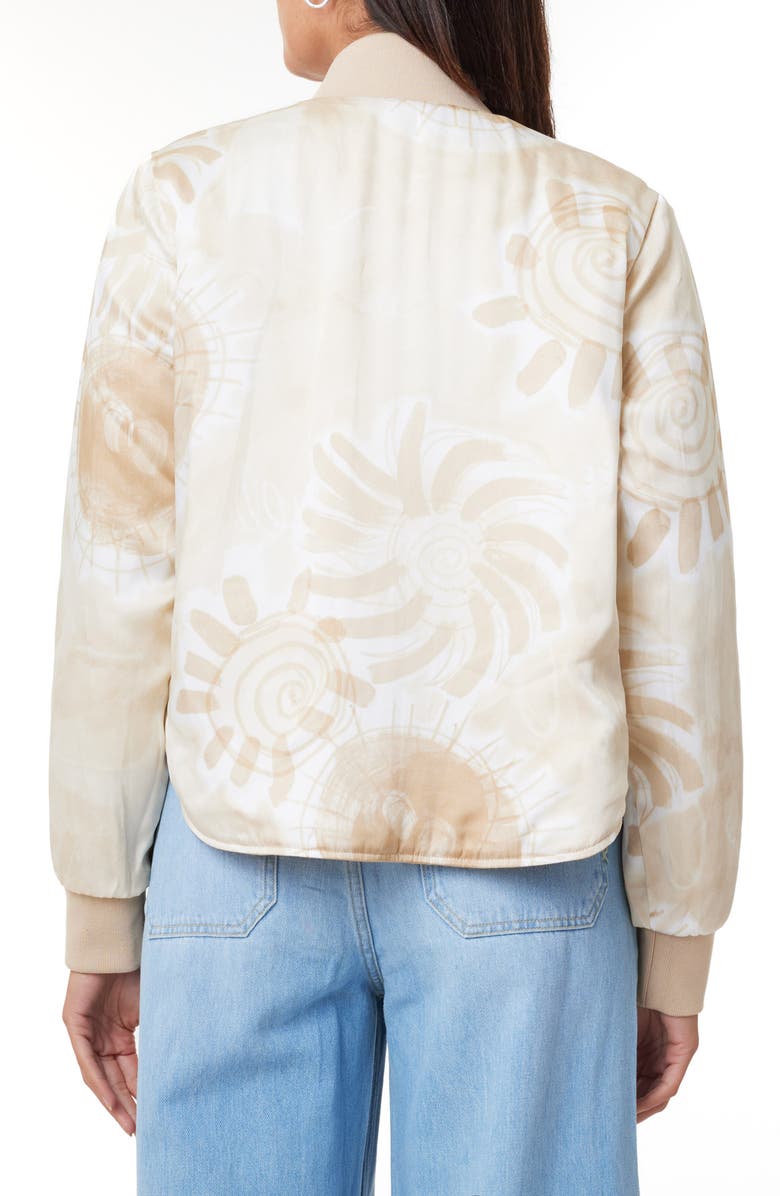 Scotch & Soda Reversible Quilted Bomber Jacket, Alternate, color, Soft Camel/ Abstract Sun Sand