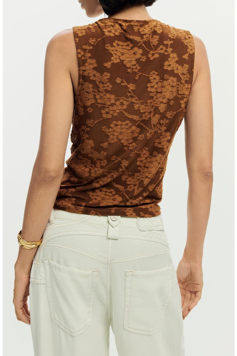 Cowl Neck Sleeveless Top, Alternate, color, BROWN