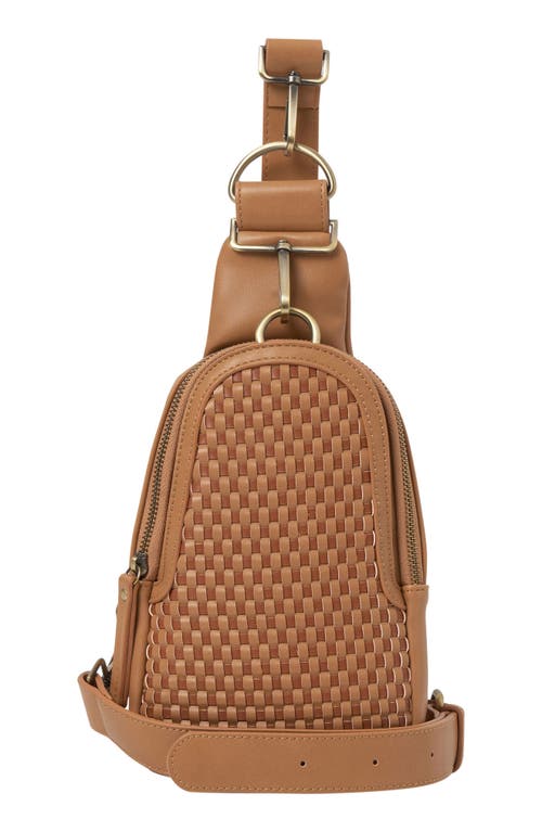 Urban Originals Liberty Woven Vegan Leather Messenger Bag in Tan at Nordstrom