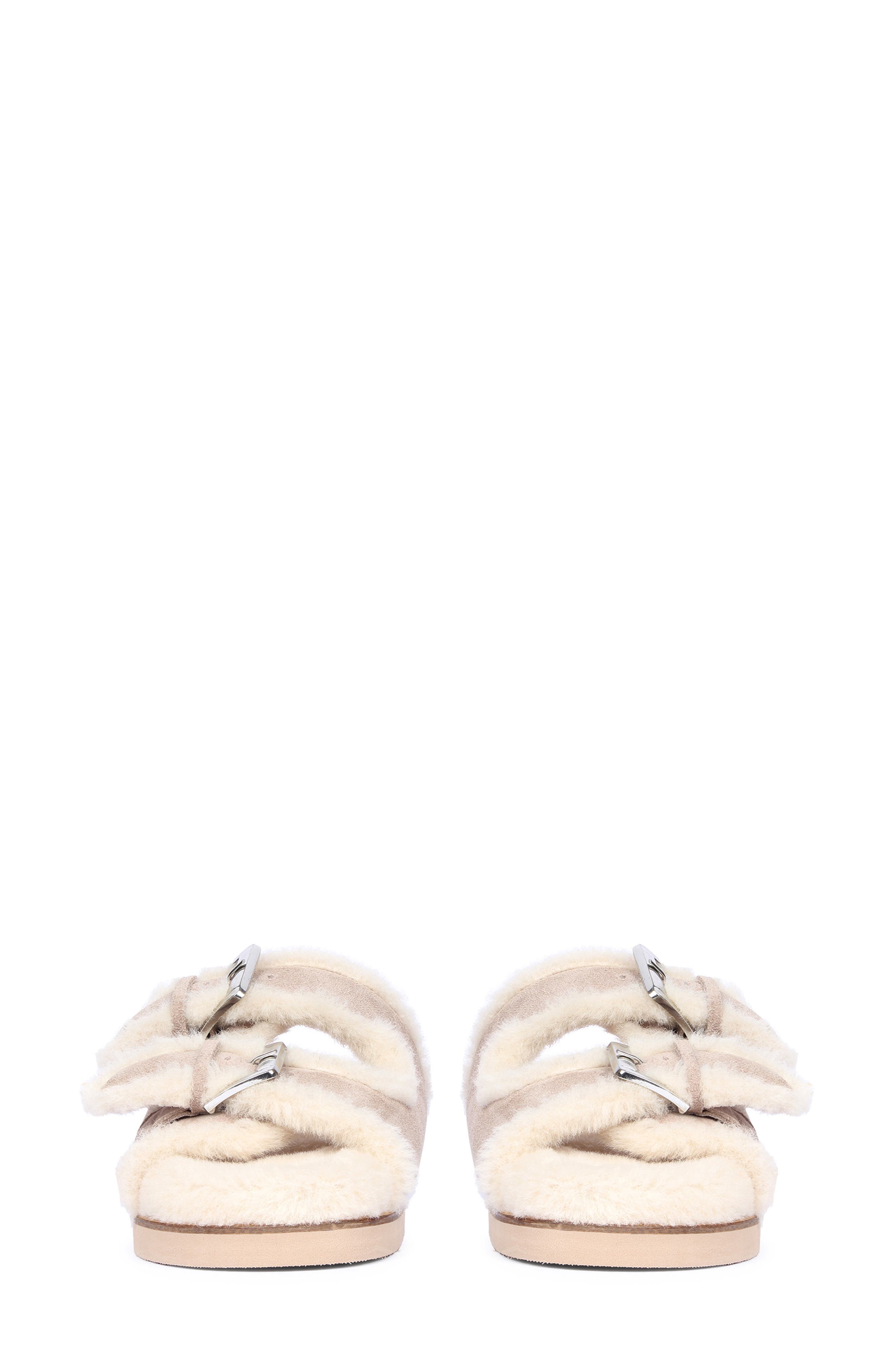 SAINT G Oleander Faux Fur Slide Sandal, Alternate, color, Taupe