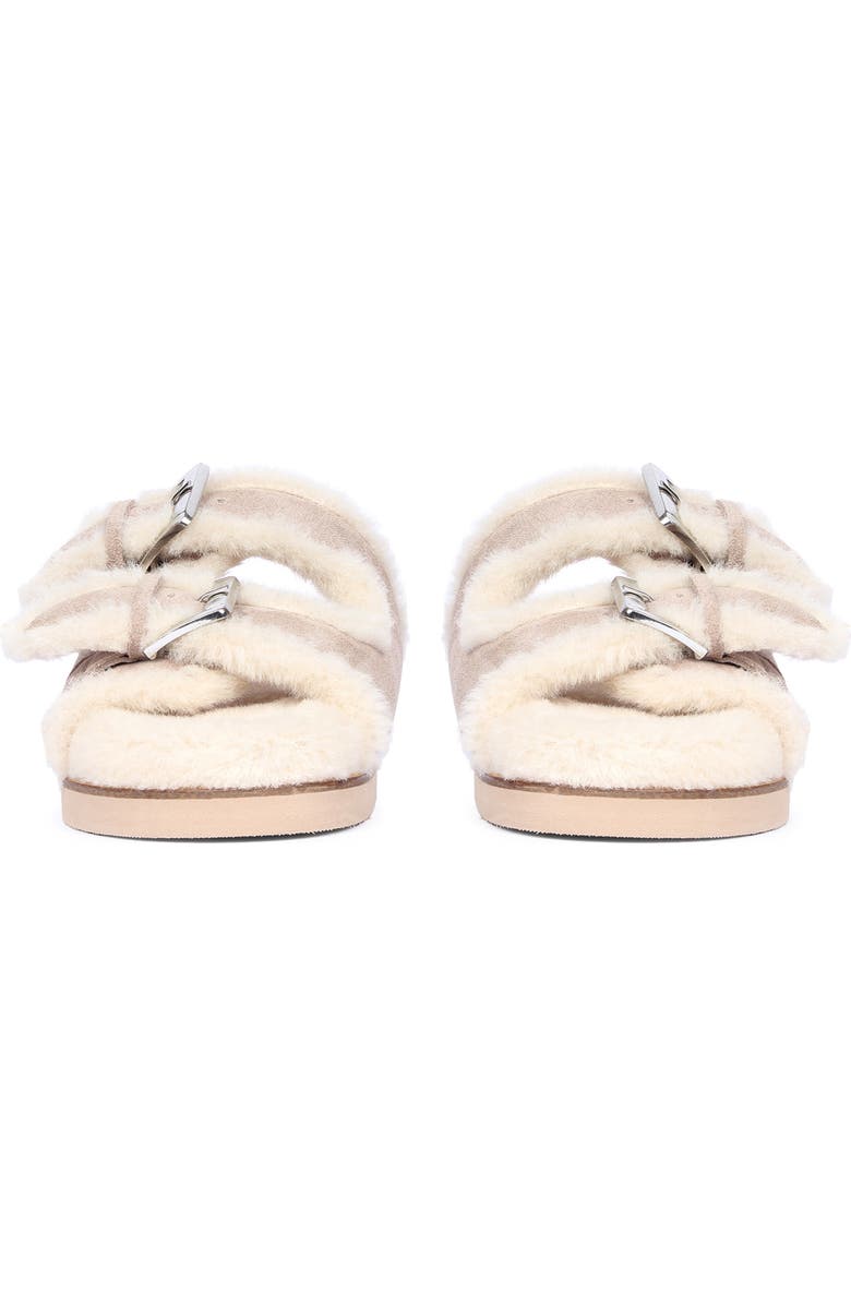 SAINT G Oleander Faux Fur Slide Sandal, Alternate, color, Taupe