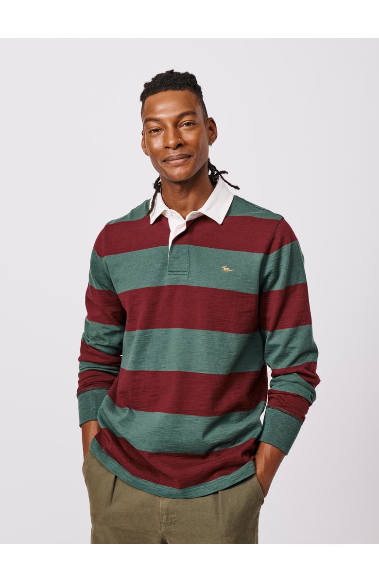Aubin Irnham Rugby Shirt, Main, color, Forest/Burgundy Stripe
