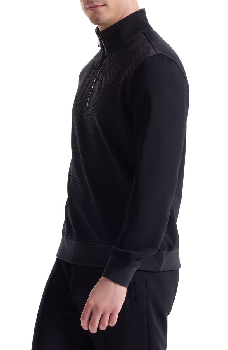 Bugatchi Soft Touch Quarter Zip, Alternate, color, Black