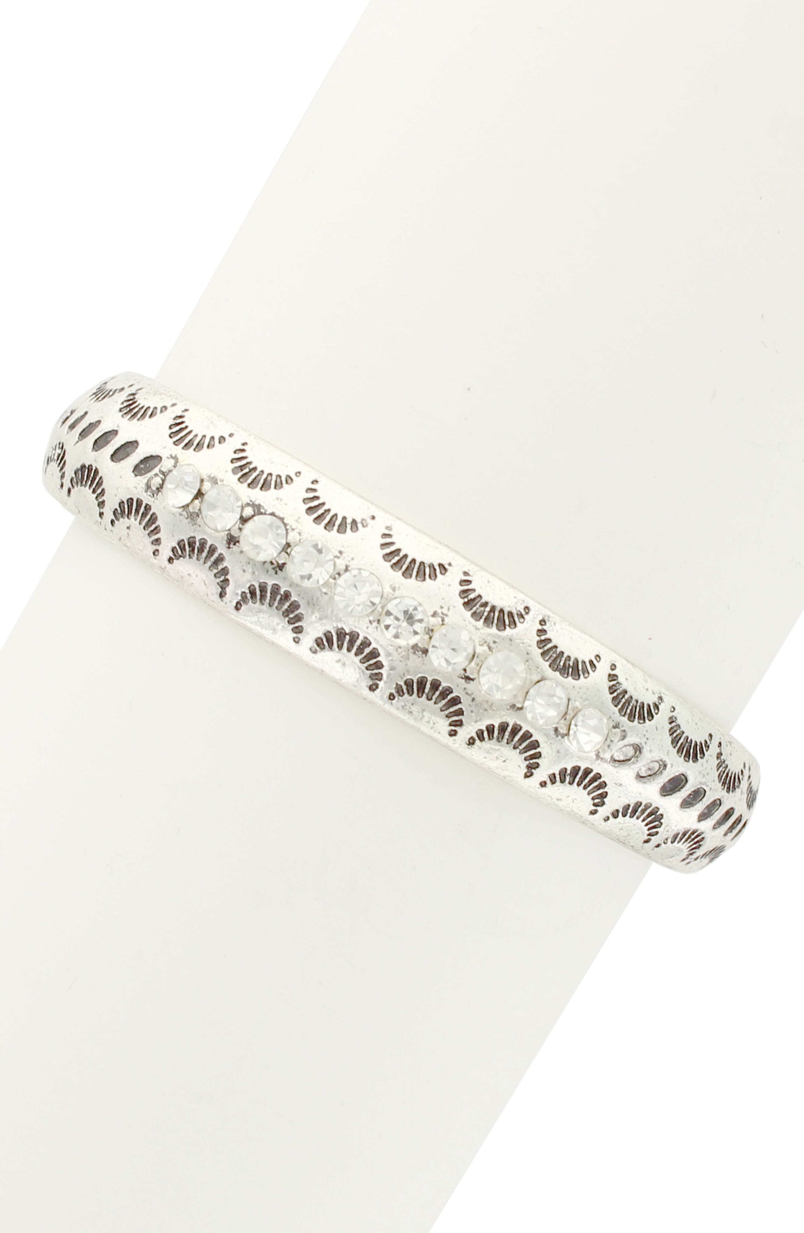 OLIVIA WELLES Crystal Crescent Cutout Bracelet