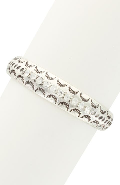 Crystal Crescent Cutout Bracelet