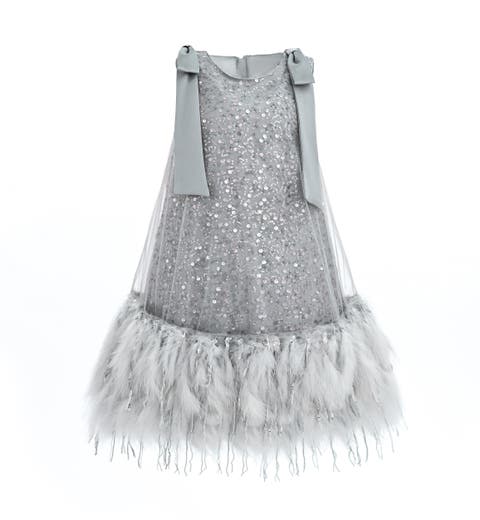 Sequin Feather Dress (Toddler, Little Kid & Big Kid)