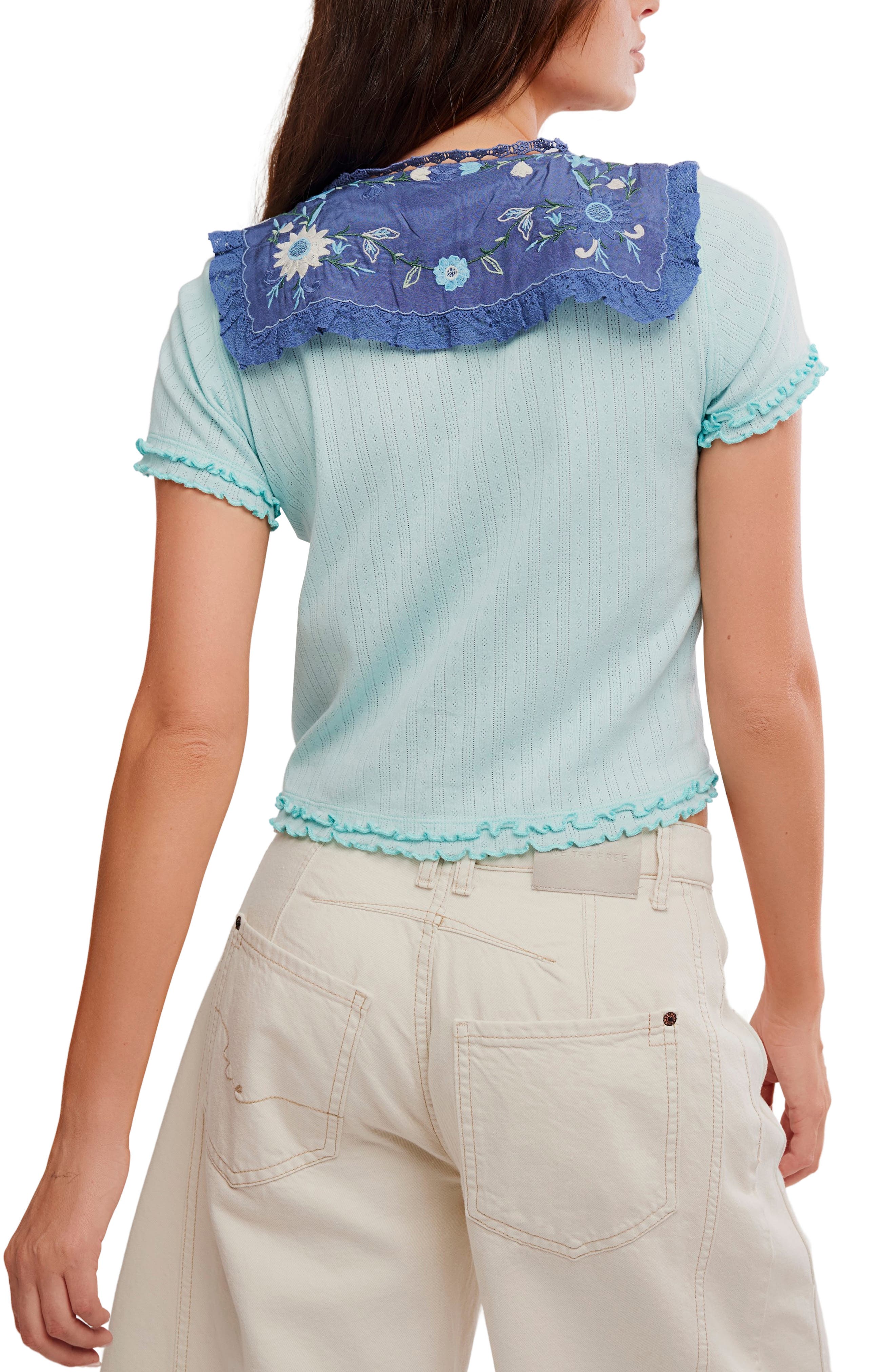 Sol Collared Pointelle T-Shirt - image 4