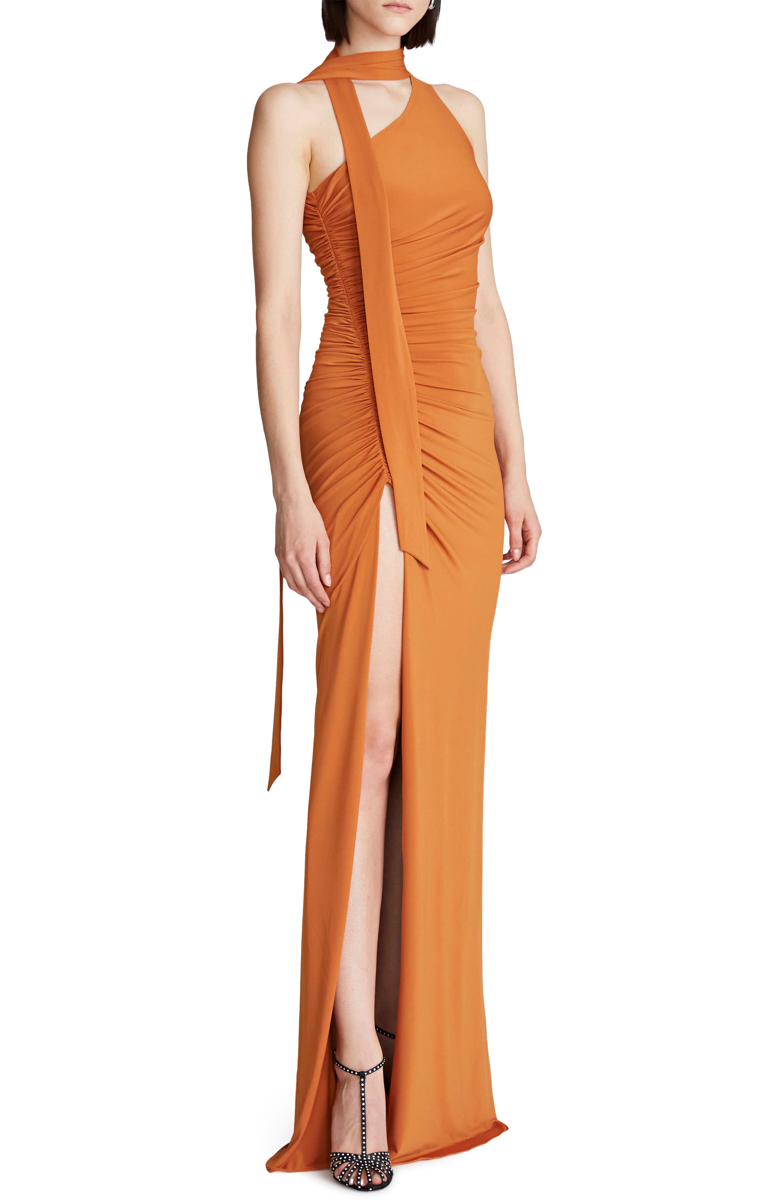 HALSTON EVENING Audrie One-Shoulder Ruched Gown (Women) | Nordstrom