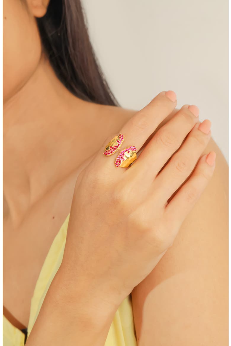 Lab Created Ruby Open Ring, Alternate, color, PINK