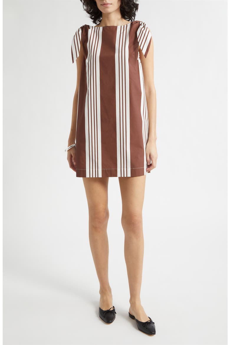 Rosie Variegated Stripe Cotton Minidress, Main, color, CHOC STRIPE