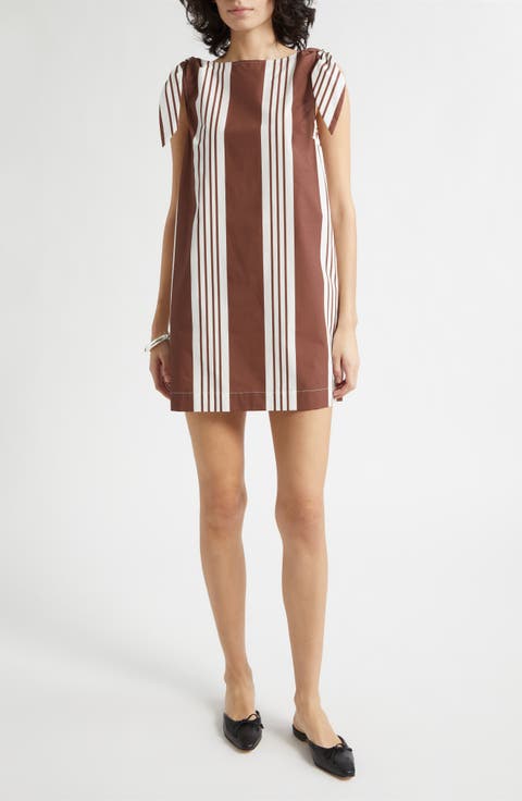 Rosie Variegated Stripe Cotton Minidress