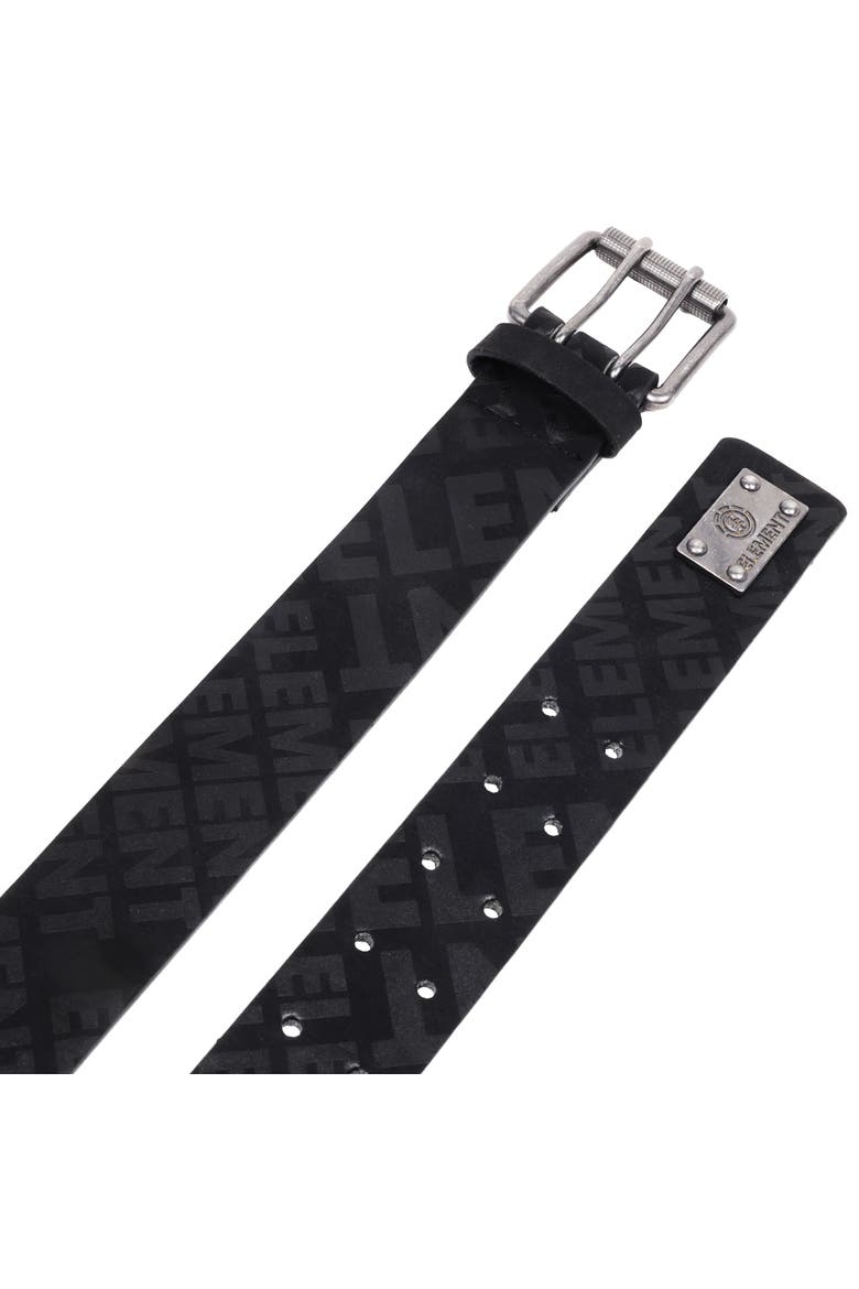 Distressed PU Belt with Antique Silver Roller Buckle, Alternate, color, BLACK