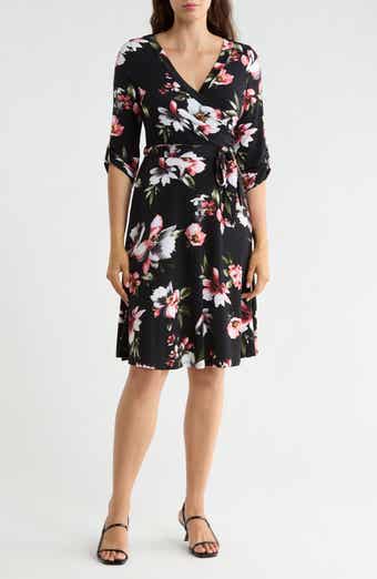 Faux Wrap Mid Dress