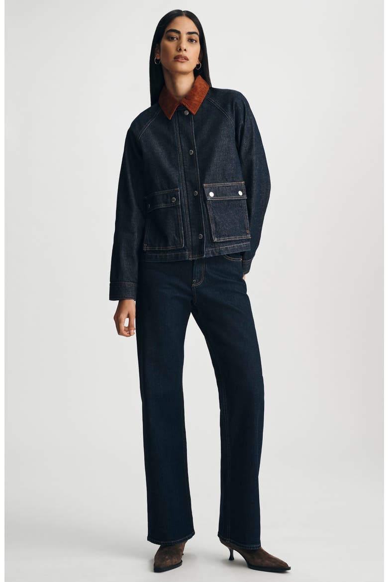 Alix Boxy Denim Chore Jacket, Alternate, color, RINSE CLASSIC BLUE