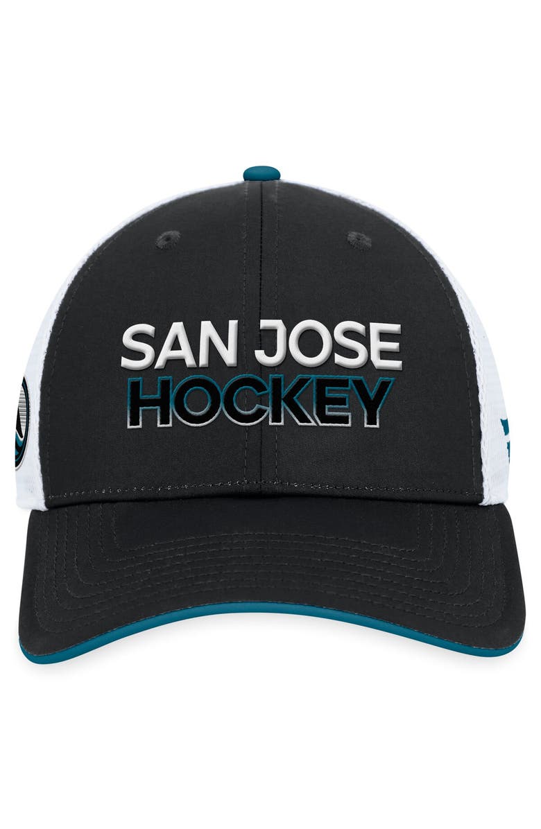 FANATICS Branded Black San Jose Sharks Alternate Authentic Pro Rink Trucker Adjustable Hat, Alternate, color, Black