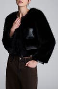 Kenneth Cole Faux Fur & Faux Leather Jacket