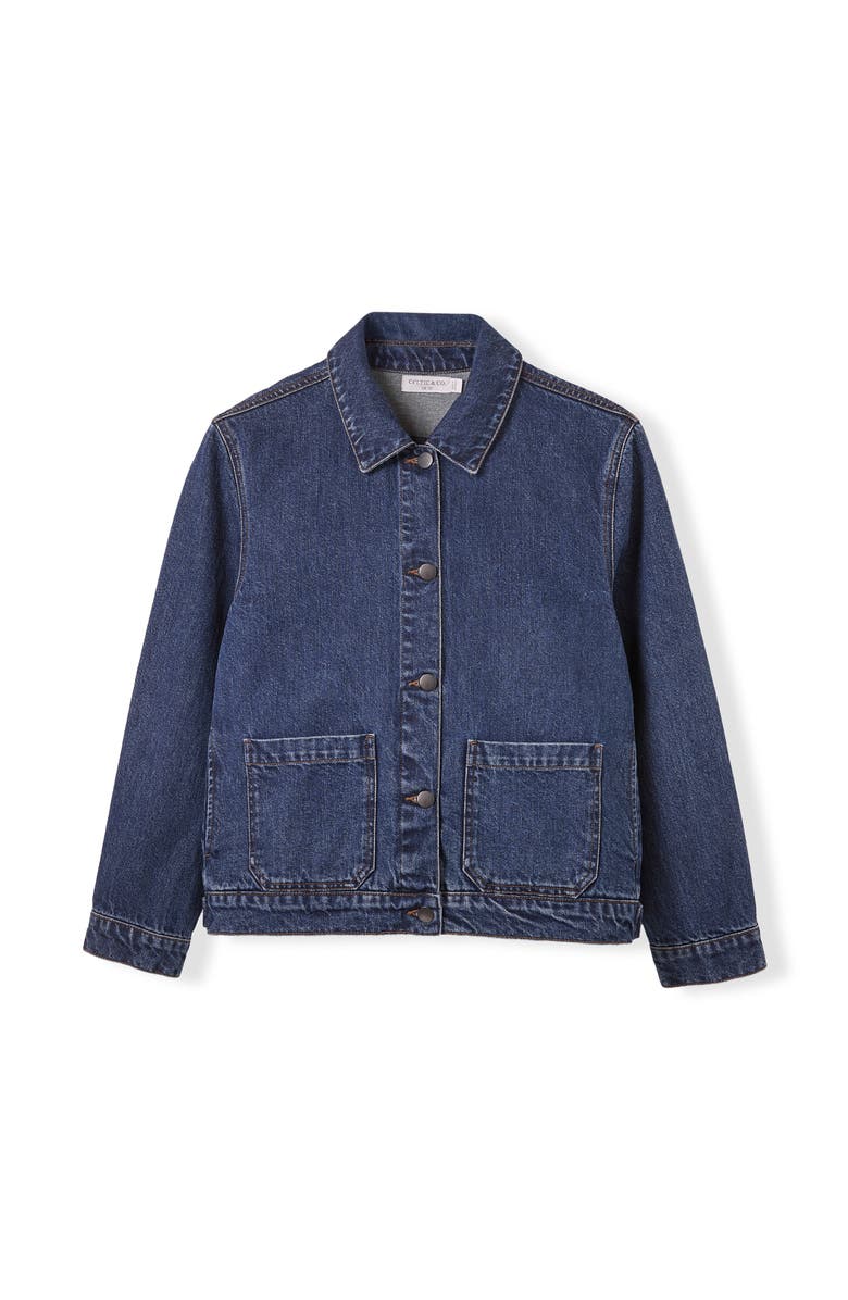 Celtic & Co. Boxy Patch Pocket Denim Jacket, Alternate, color, Indigo Rinse Wash