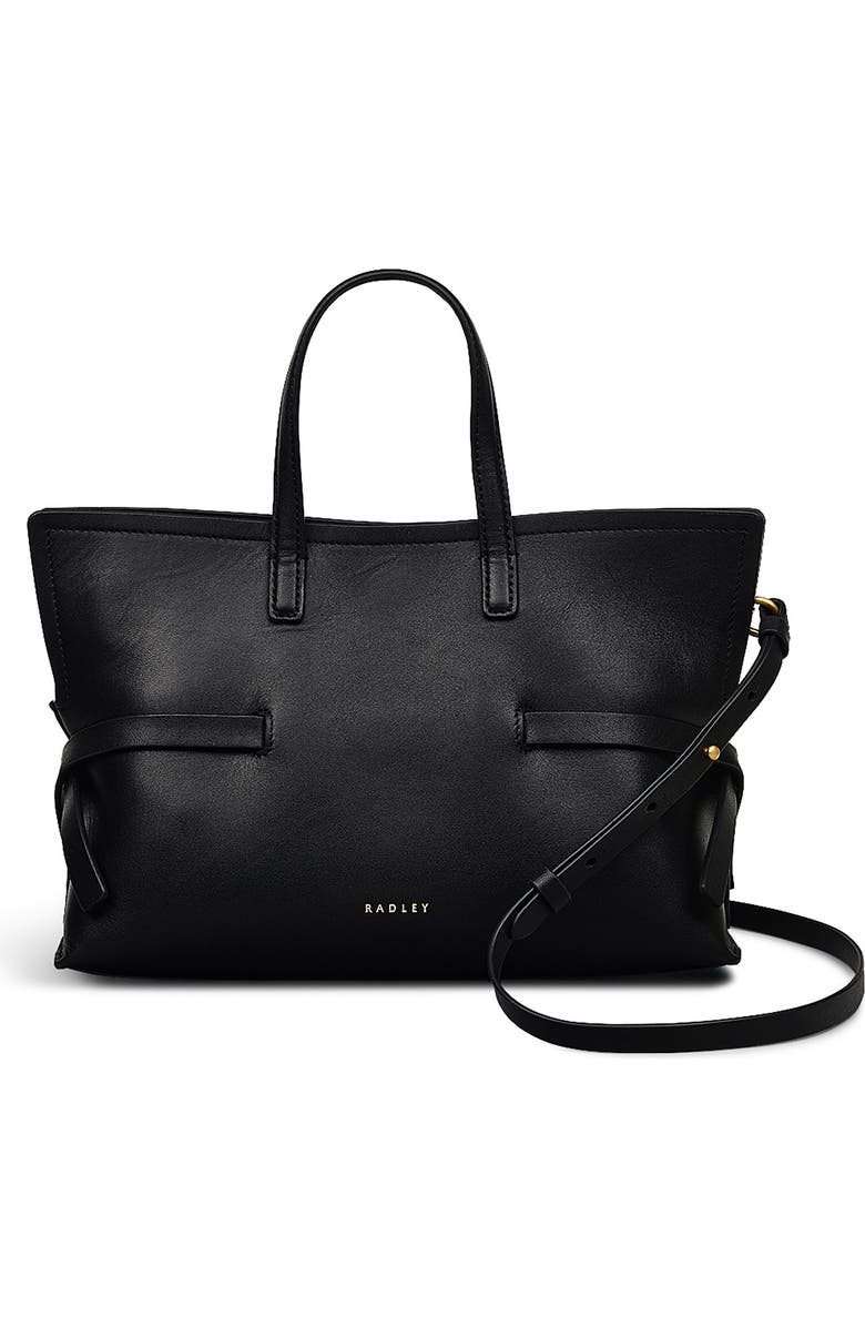 Radley Small Fleet Street Leather Crossbody Bag, Main, color, Black