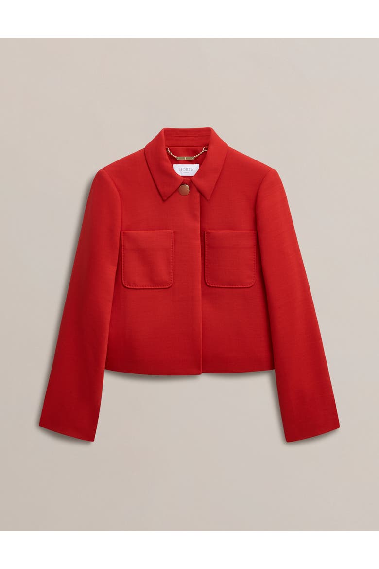 Nessie Boxy Collard Jacket, Alternate, color, Pepper Red