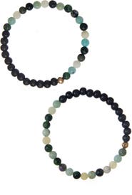 The Healer’s Collection Men's N6 Happiness/Ease Set of 2 Healer's Bracelets