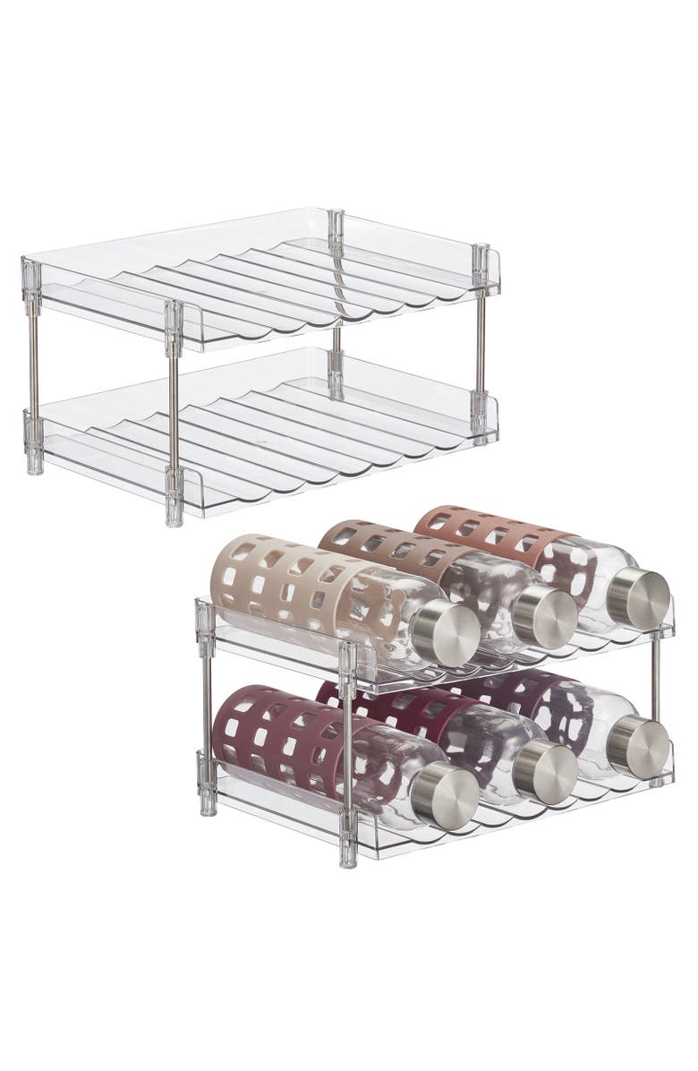 mDesign Free-Stand Stackable 2-Tier Water Bottle Holder, 2 Pack, Main, color, 