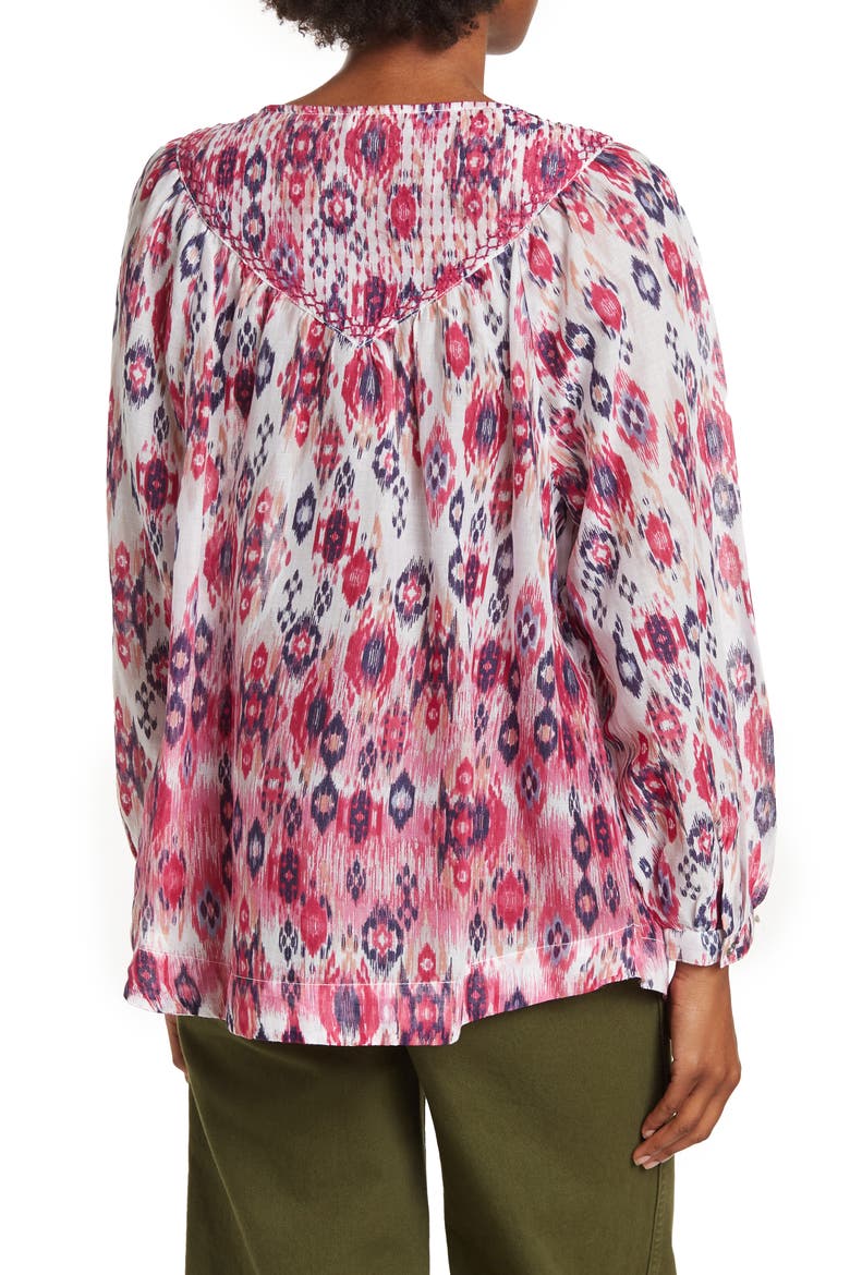 Penelope Voile Print Blouse, Alternate, color, IKAT DREAM