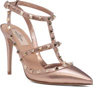 Valentino Garavani Rockstud Metallic Ankle Strap Pump