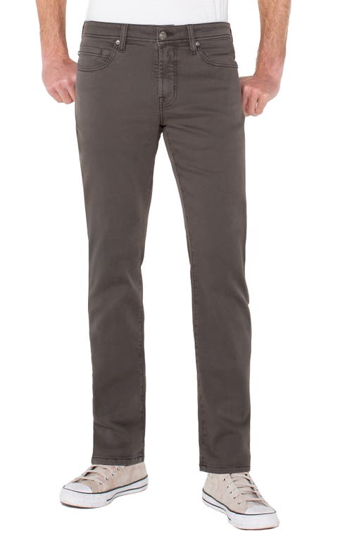 Liverpool Kingston Modern Slim Straight Leg Twill Pants In Brown