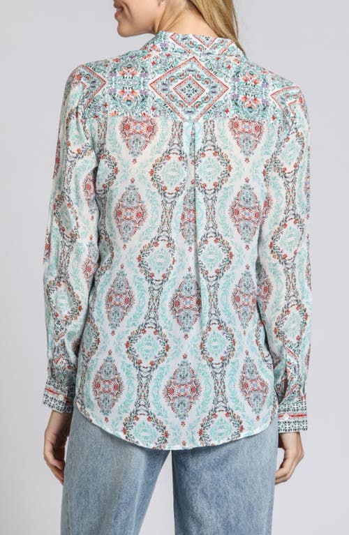 Apny Print Button-up Shirt In Green Multi