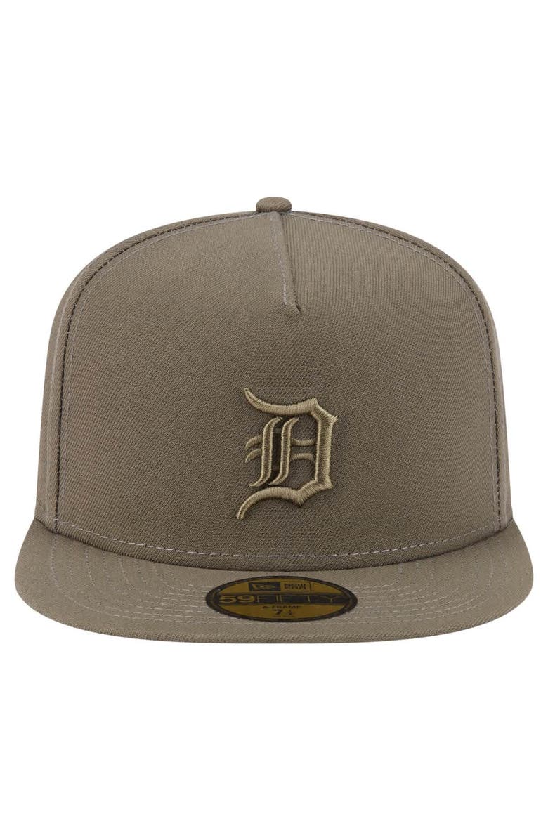 New Era Men's New Era Olive Detroit Tigers Color Pack A-Frame 59FIFTY Fitted Hat, Alternate, color,