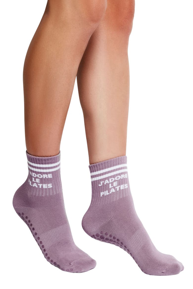 Assorted 2-Pack Nonslip Grip Quarter Socks, Alternate, color, BABY PINK-LAVENDER