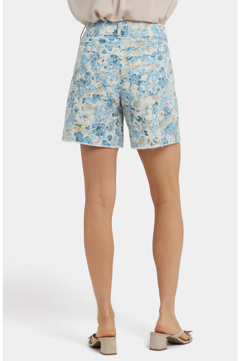 Berkyn Frayed Floral High Waist Denim Shorts, Alternate, color, BLUE BLOOMS