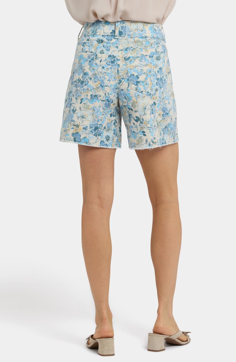 NYDJ Berkyn Frayed Floral High Waist Denim Shorts, Alternate, color, 