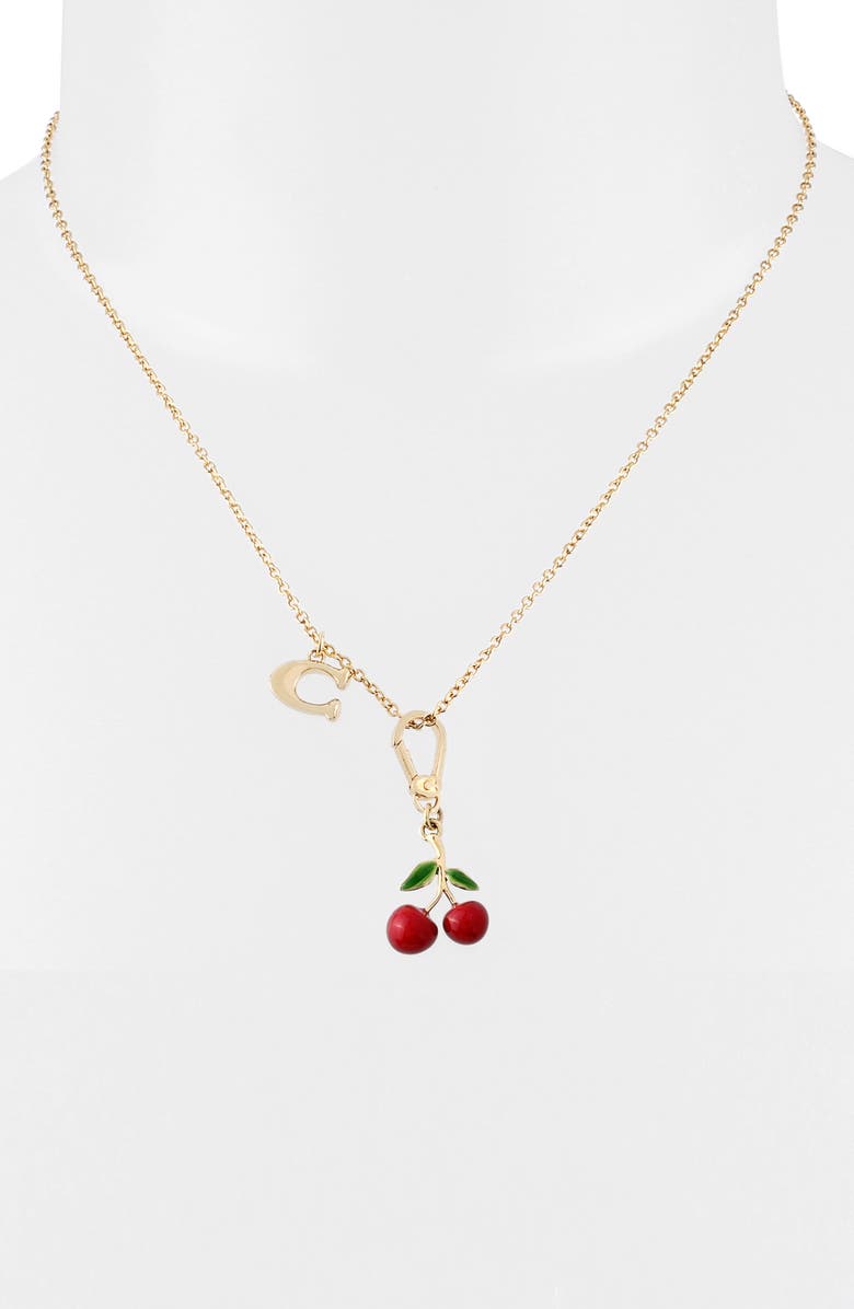 COACH Collectible Cherry Charm, Alternate, color, Red/Gold