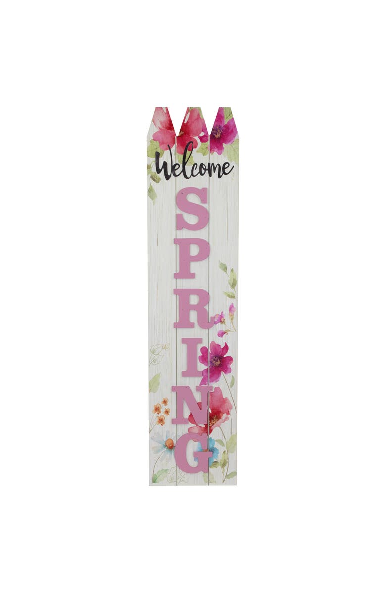 Northlight 40" Welcome Spring Floral Outdoor Porch Board Sign Decoration, Main, color, Pink