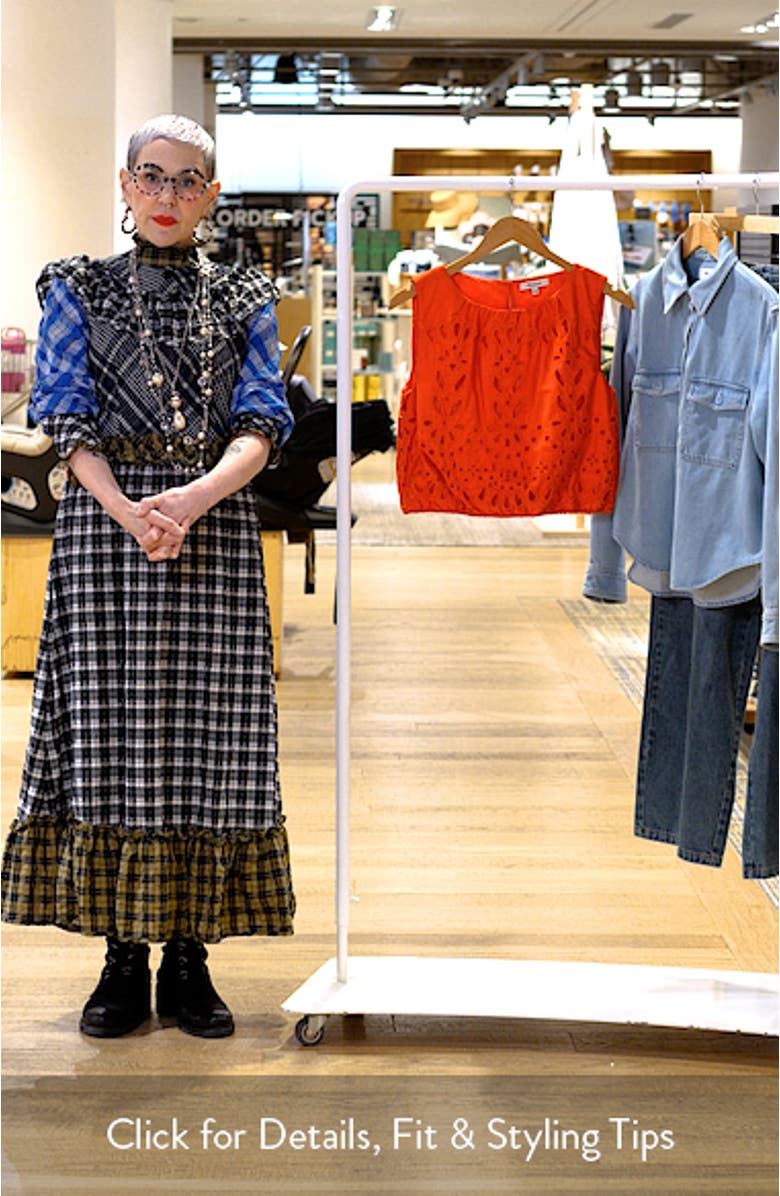 Embroidered Sleeveless Poplin Bubble Top, sales video thumbnail