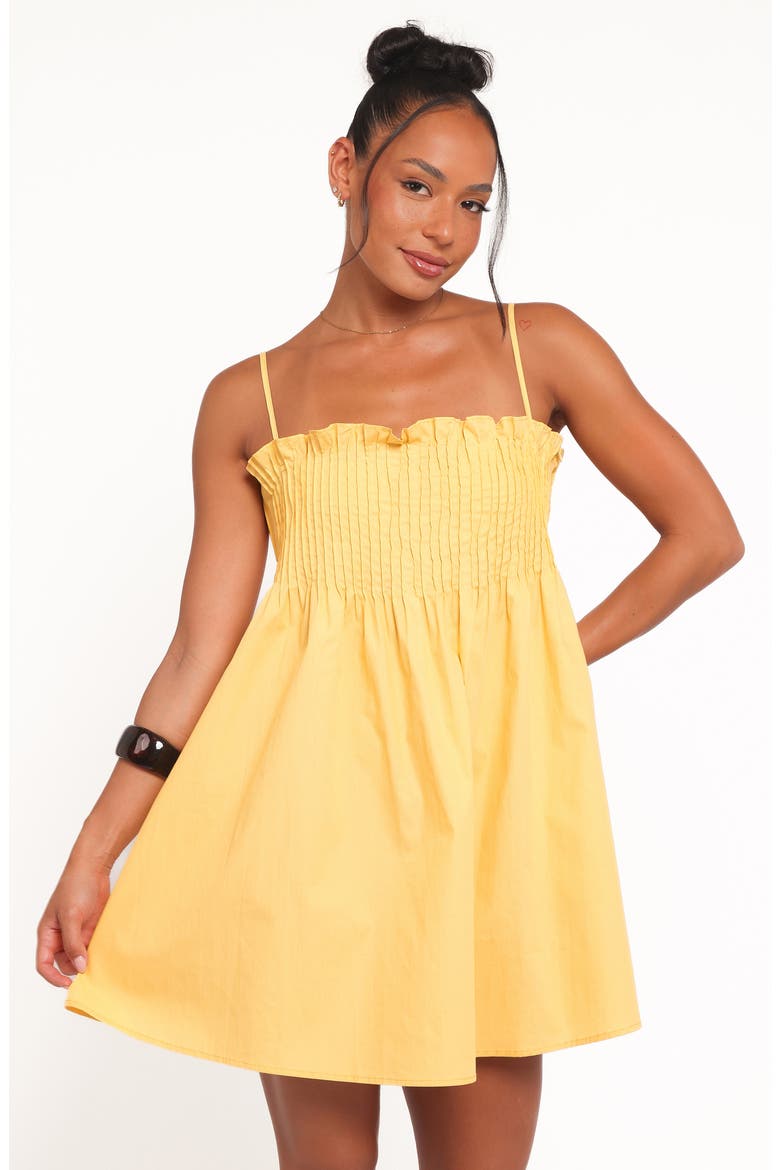 Carson Pintuck Pleat Cotton Minidress, Alternate, color, MANGO