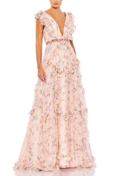 Women Off-White Floral Balloon Sleeve Short Dress