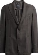 BOSS Hanry Slim Fit Brown Slub Virgin Wool Sport Coat