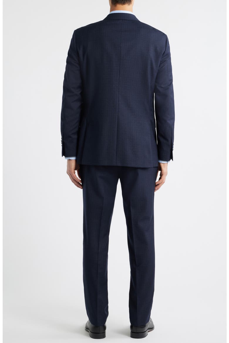 Flynn Classic Fit Plaid Wool Suit, Alternate, color, NAVY