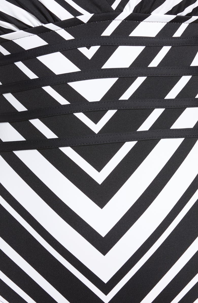 La Blanca Archistripe Cross Back One-Piece Swimsuit, Alternate, color,