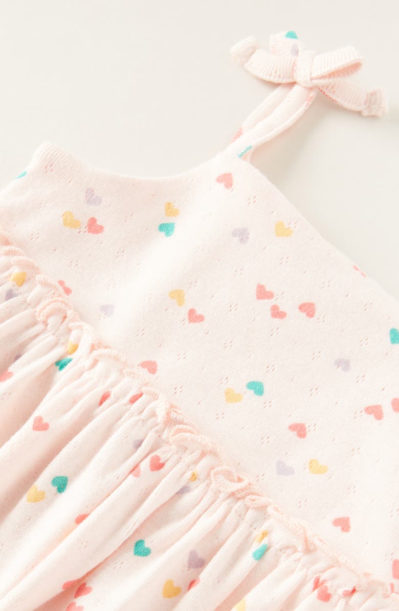 Tucker + Tate Ruffle Cotton Blend Sundress with Bloomers, Alternate, color, Pink Balm Scattered Hearts